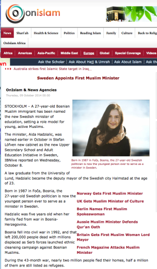 Sweden Appoints First Muslim Minister